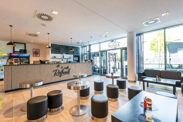 Seating in the bistro